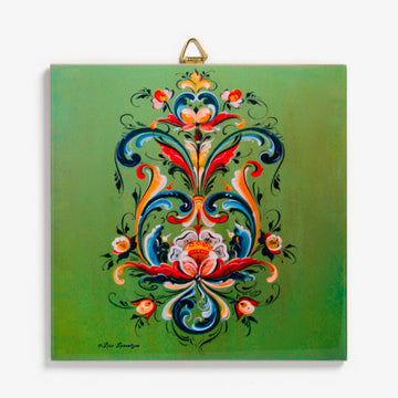 Green Trivet with Artwork by VGM Lise Lorentzen